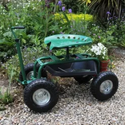 Rullande Trädgårdsvagn Stol Tung Belastningskapacitet, Svängbar - Perfekt för Trädgårdsarbete, Landskapsarbete, ogräsrensning och Arbete Utomhus