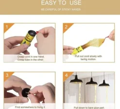 Rulle med flugfällapapper - Tejp mot insekter som flugor, myggor och malar - Res[J178]