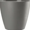 Rund plastkruka Azalea grå 15x13,9cm