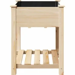 Rustikt växtställ i massivt trä - Höjd växthylla för inomhus och utomhus | Storlek: 60x60x76 cm | Färg: Furu