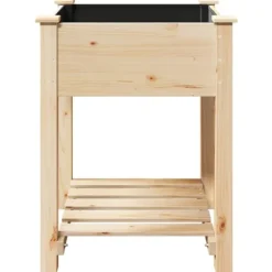 Rustikt växtställ i massivt trä - Höjd växthylla för inomhus och utomhus | Storlek: 60x60x76 cm | Färg: Furu