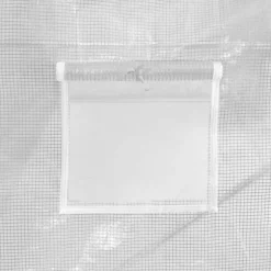 Rymligt växthus med stålram - Skydd för växter | Färg: Vit | Storlek: 32 m² (8x4x2 m)