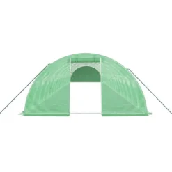 Rymligt växthus med stålram | Skydda växter och optimera tillväxt | Storlek: 72 m² | Färg: Grön | Mått: 18x4x2 m