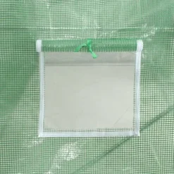 Rymligt växthus med stålram | Skydda växter och optimera tillväxt | Storlek: 72 m² | Färg: Grön | Mått: 18x4x2 m