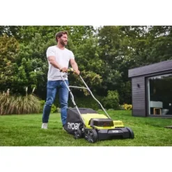 RYOBI - 18V Borstlös markör/luftare Ø 35 cm 2-i-1 - 2 litium + 18V 4,0 Ah batterier och laddare - RY18SFX35A-240
