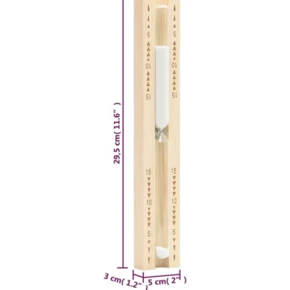 Sandur för bastu - Massivt Furuträ | Timer: 15 minuter | Färg: Natur | Värmebeständigt