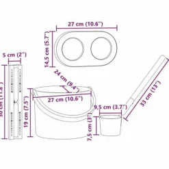 Sauna tillbehörsset - vidaXL - Svart - Aluminium och furu - 27x24x19 cm - Hink 7 L