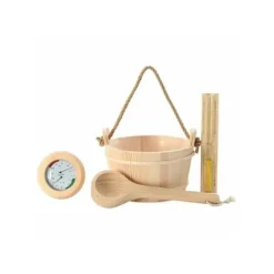 Saunaaccessoarer - vidaXL - Brun - Massivt furu och hampa - 4L spann - Slev