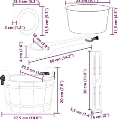 Saunaaccessoarer - vidaXL - Brun - Massivt furu och hampa - 4L spann - Slev