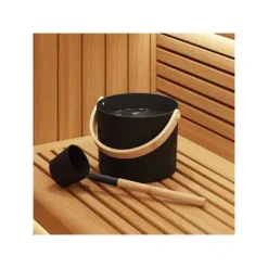 Sauna-tillbehörsset - vidaXL - Svart - Aluminium och massivt furu - 27x24x19 cm - Hink 7 L