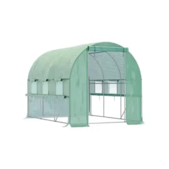 Serre tunnel - MUVOE - 2.95x2x2m - PE-film anti-UV - Struktur av rostfritt stål - 6 rullbar fönster