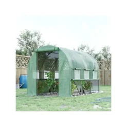 Serre tunnel - MUVOE - 2.95x2x2m - PE-film anti-UV - Struktur av rostfritt stål - 6 rullbar fönster