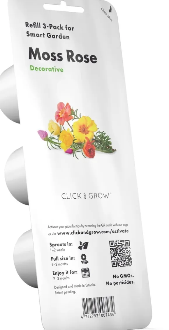 Set med 3 produkter. Click & Grow Smart Garden refill Moss Rose 3st