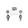 Set med 3 produkter. WHITE LINE SOLID 2-way manifold with 1 "or 3/4" tap valves