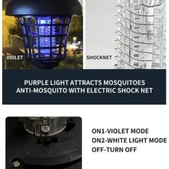 Set med 4 solcellsmyggdödarlampor för trädgård, gräsmatta, soldriven LED-lampa, insektsmedel (4 lampor[H2184]