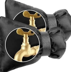 Set med 2 tjocka utomhuskranar - för värmeisolering och frostskydd - för vintern - svart