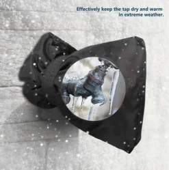 Set med 2 tjocka utomhuskranar - för värmeisolering och frostskydd - för vintern - svart