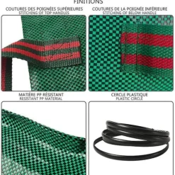 SHOP-STORY - GARDEN BAG 6x: 6 XXL vikbara trädgårdsväskor - 272L i robust PP med band