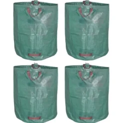 SHOP-STORY - GARDEN BAG 4x: 4 XXL vikbara trädgårdsväskor - 272L i robust PP med band