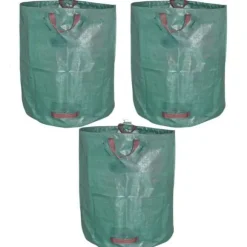 SHOP-STORY - GARDEN BAG 3x: 3 XXL hopfällbara trädgårdsväskor - 272L i robust PP med band