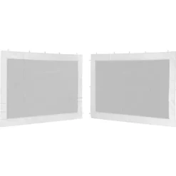 Sidoväggar för partytält 2 st vit och svart mesh