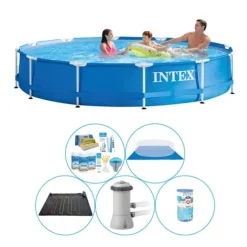 Simbassäng Plus Tillbehör - 6-delad - Intex Metallram Rund 366x76 cm