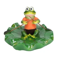 Simulering Harts Flytande Lotusblad Grodor Prydnad Fiskdamm Fontän Landskapsdekor