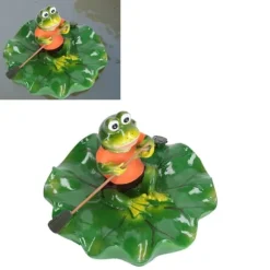 Simulering Harts Flytande Lotusblad Grodor Prydnad Fiskdamm Fontän Landskapsdekor