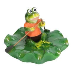 Simulering Harts Flytande Lotusblad Grodor Prydnad Fiskdamm Fontän Landskapsdekor