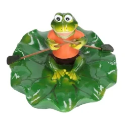 Simulering Harts Flytande Lotusblad Grodor Prydnad Fiskdamm Fontän Landskapsdekor