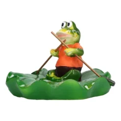 Simulering Harts Flytande Lotusblad Grodor Prydnad Fiskdamm Fontän Landskapsdekor