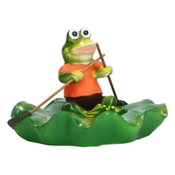 Simulering Harts Flytande Lotusblad Grodor Prydnad Fiskdamm Fontän Landskapsdekor