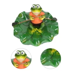 Simulering Harts Flytande Lotusblad Grodor Prydnad Fiskdamm Fontän Landskapsdekor