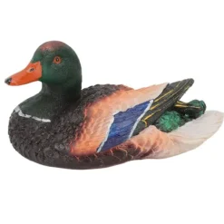 Simulering Vatten Flytande Anka Skulptur Prydnad Syntetisk harts Konstföremål Fontän Damm Dekoration