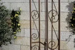 Sina Antique Brown Metal Rose Arch with Lockable Gate - 235cm Height