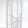 Sina Rose Arch with Gate - Antique White Metal Garden Arbor, Heavy Duty Climbing Plant Trellis