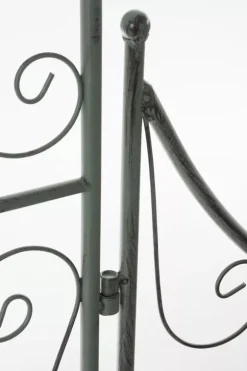 Sina Rose Arch with Gate - Antique Green Metal Garden Trellis for Climbing Plants, Durable and Easy Assembly