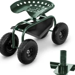 Sits på hjul för trädgårdsarbete plocka jordgubbar med en hylla upp till 150 kg, grön