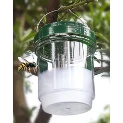 Skadedjursfälla, getingfälla med solar LED-ljus, insektsfälla, hängande honungsfångare, mördare - vit[A6040]