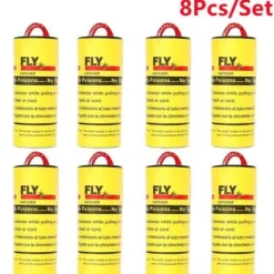 Skadedjursfälla,Rullar klibbigt flugpapper Hemrumsfluglim Eliminera flugor Insektsbugglim - 8st[F20189]