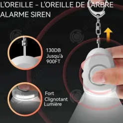 säkerhetshus personlig larm 130 dB hög volym LED-lampa nyckelring utomhus larm nyckelring