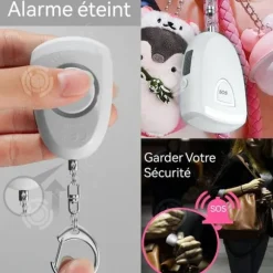 säkerhetshus personlig larm 130 dB hög volym LED-lampa nyckelring utomhus larm nyckelring