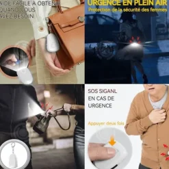 säkerhetshus personlig larm 130 dB hög volym LED-lampa nyckelring utomhus larm nyckelring