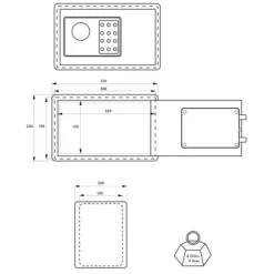 Säkerhetsskåp - THIRARD - Vincennes - Elektronisk lås med kod - 9L - 2 låsboltar