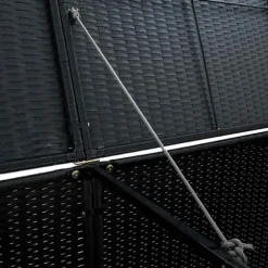 Skjul för 2 soptunnor i konstrotting - Förvaringslösning | Färg: Svart | Storlek: 148x80x111 cm