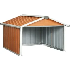 Skjul för robotgräsklippare 92x97x63 cm galvaniserat stål brun