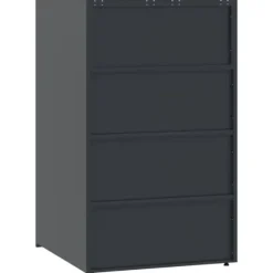 Skjul för sopkärl 6 platser - Hållbar stål med gasfjäderlock | Färg: Antracit | Storlek: 414x79x117 cm