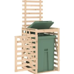 Skjul för sopkärl i massiv furu - Ventilerad design | Storlek: 84x90x128,5 cm