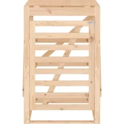 Skjul för sopkärl i massiv furu - Ventilerad design | Storlek: 84x90x128,5 cm