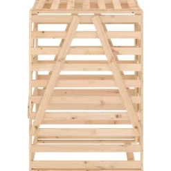 Skjul för sopkärl i massiv furu - Ventilerad design | Storlek: 84x90x128,5 cm